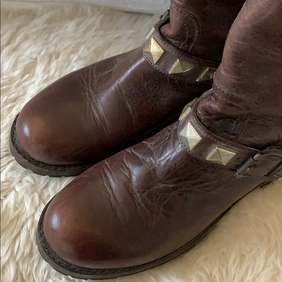 Frye Rogan Studded Motorcycle Boots 7.5 - Picture 3 of 6